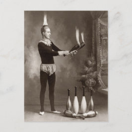 Vintage Fire Juggler Vykort