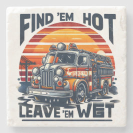 Vintage Fire Lastbil Sunset Graphic Stenunderlägg