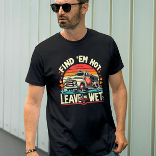 Vintage Fire Lastbil Sunset Graphic T Shirt