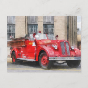 Vintage Fire Lastbil Vykort