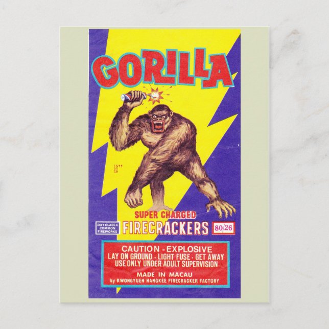 Vintage Firecracker Paket vykort (Framsida)