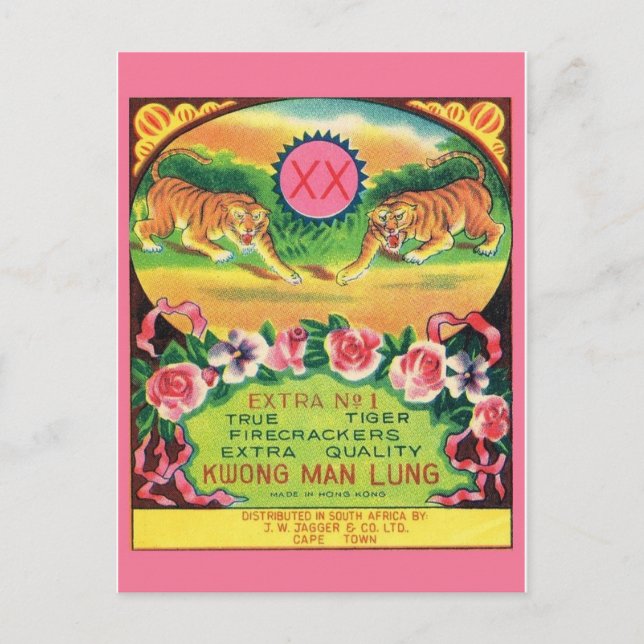 Vintage Firecracker Paket vykort (Framsida)