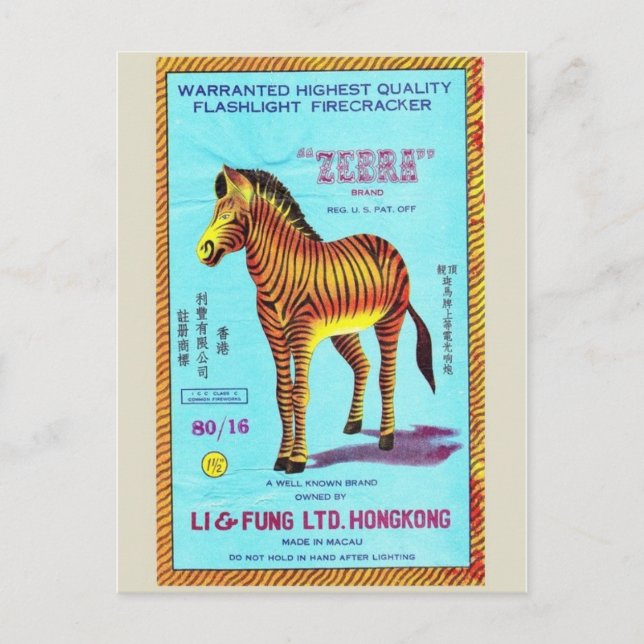 Vintage Firecracker Paket vykort (Framsida)