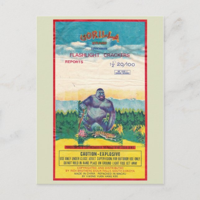 Vintage Firecracker Paket vykort (Framsida)