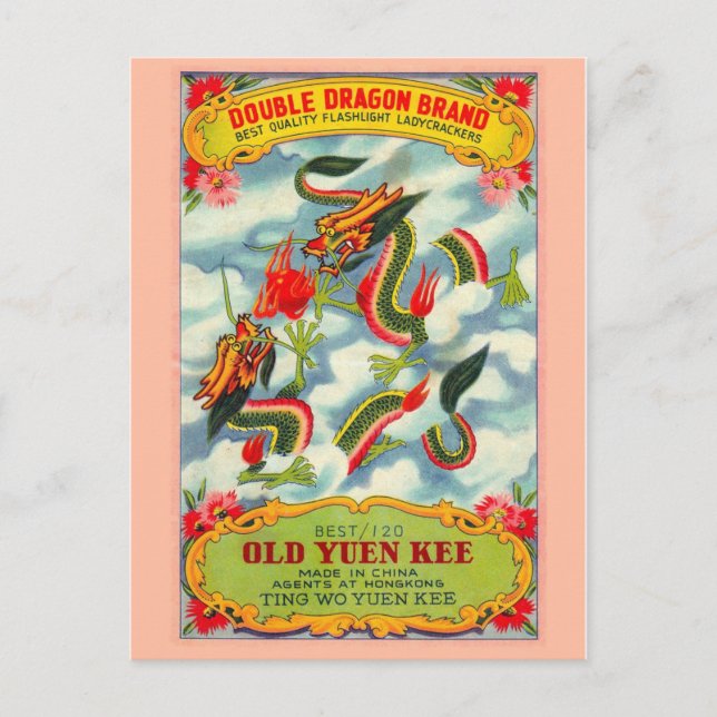 Vintage Firecracker Paket vykort (Framsida)