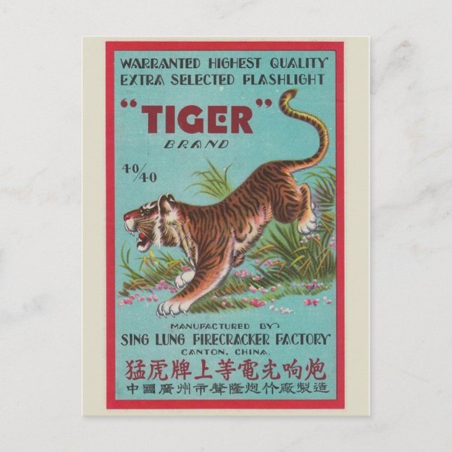 Vintage Firecracker Paket vykort (Framsida)