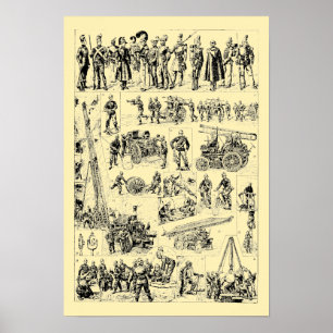 Vintage Firefighter Art Poster