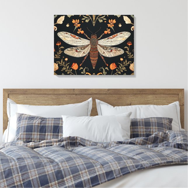 Vintage Firefly Garden Canvastryck (Insitu (sovrum))