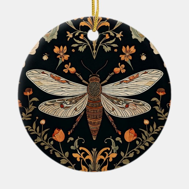 Vintage Firefly Garden Julgransprydnad Keramik (Framsidan)
