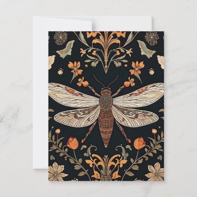 Vintage Firefly Garden Julkort (Framsida)