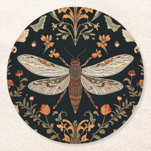 Vintage Firefly Garden Underlägg Papper Rund