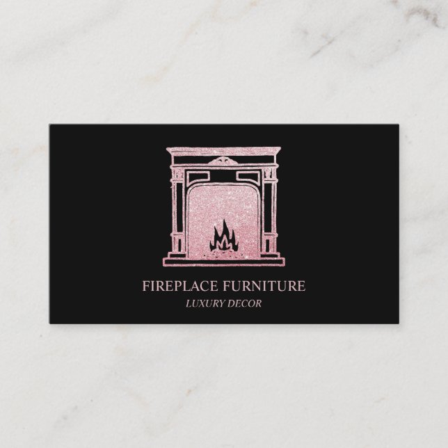 Vintage Fireplace Visitkort (Framsida)