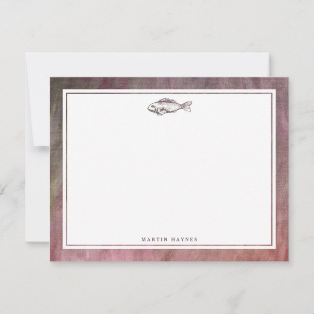 Vintage Fish Personlig Stationery Anteckningskort (Framsida)