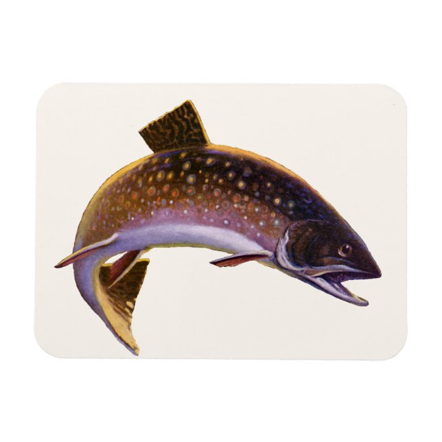 Vintage Fish, sportfiskare Magnet (Horisontell)
