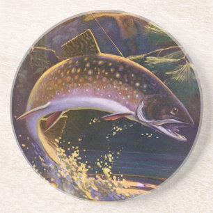 Vintage Fish, sportfiske efter brook Trout Underlägg