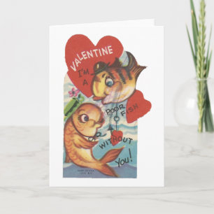 Vintage Fish Valentine Helgkort