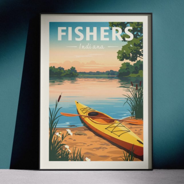 Vintage Fishers Indiana Poster (Skapare uppladdad)