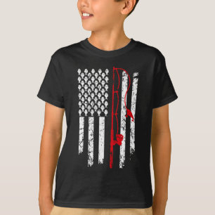 Vintage Fishing American Flagga Bass Fishing T Shirt