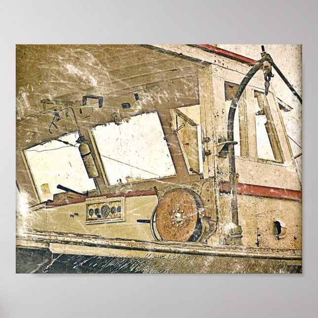 Vintage Fishing Boat Nautical Poster (Framsidan)