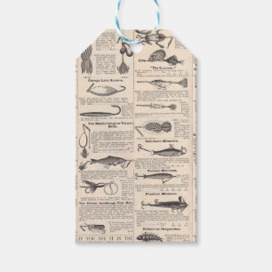 Vintage Fishing Lures: Antique 1900-talet Fisherma Presentetikett