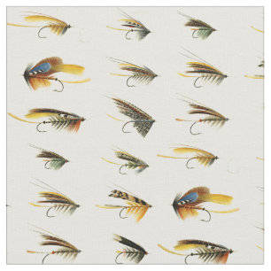 Vintage Fishing Lures Mönster Tyg