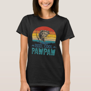 Vintage Fishing Reel Coola Pawpaw Grandpa Tass Tas T Shirt