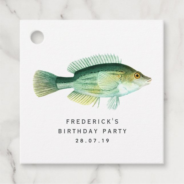 Vintage Fisk Gåvor Etiketter (Framsida)
