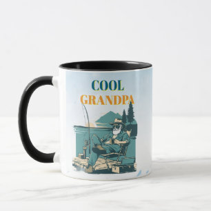 Vintage Fiskare På Bryggan Retro Fiskedesign Mugg