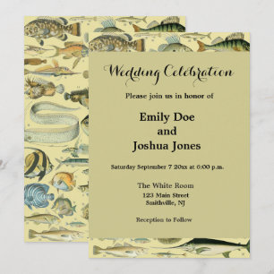 Vintage Fiskart Inbjudningar