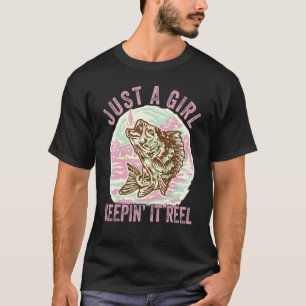 Vintage Fiske bara en flicka som håller kvar det g T Shirt