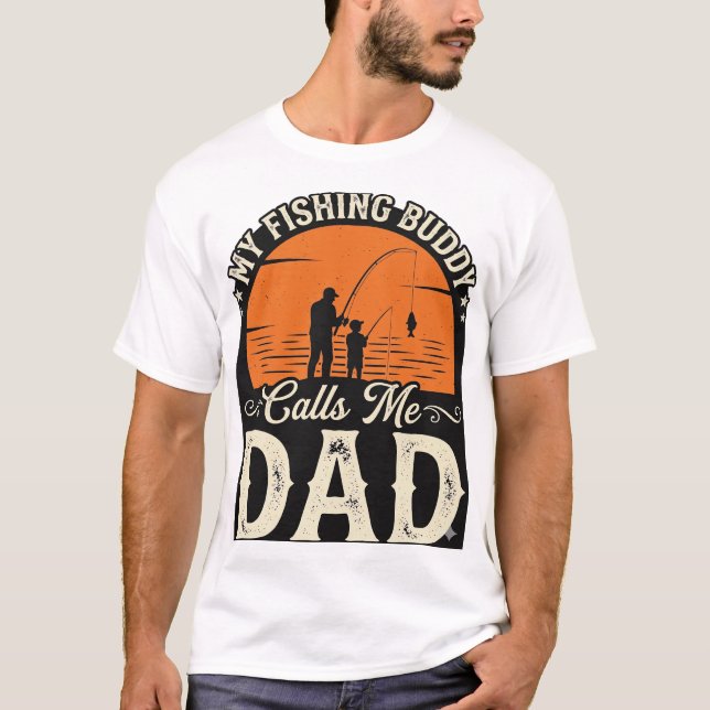 Vintage Fiske Buddy Pappa T-Shirt Design_1 (Framsida)