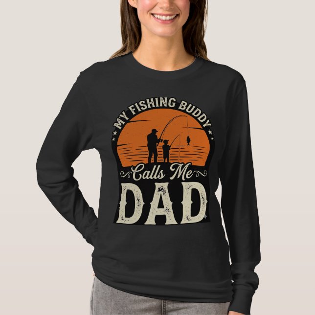 Vintage Fiske Buddy Pappa T-Shirt Design_1 (Framsida)