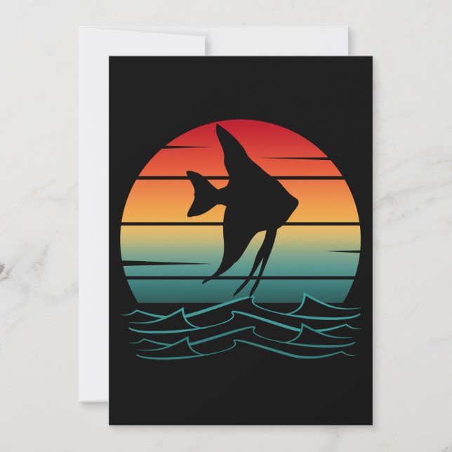 Vintage Fiske efter solnedgång Inbjudningar (Framsida)