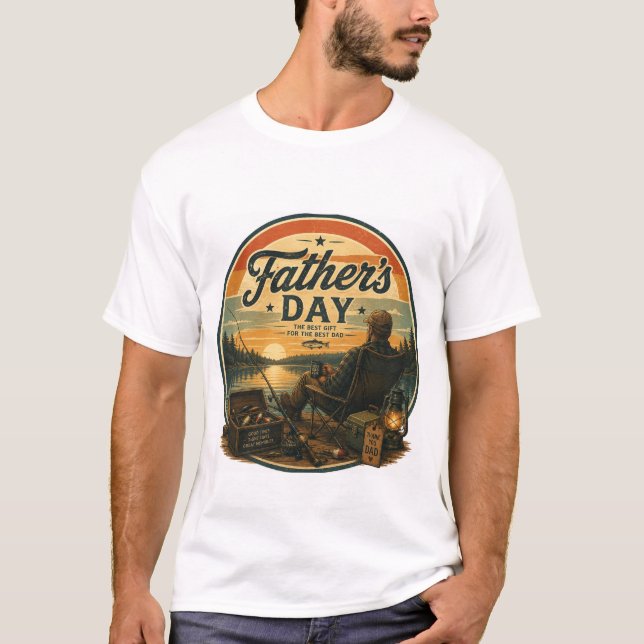 Vintage Fiske Fars Dag  T Shirt (Framsida)