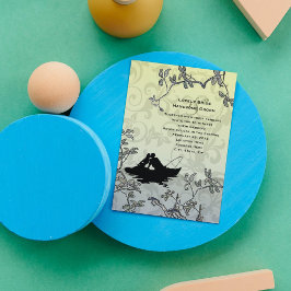 Vintage Fiske i Älskare Träd Blue Gult Bröllop Inbjudningar
