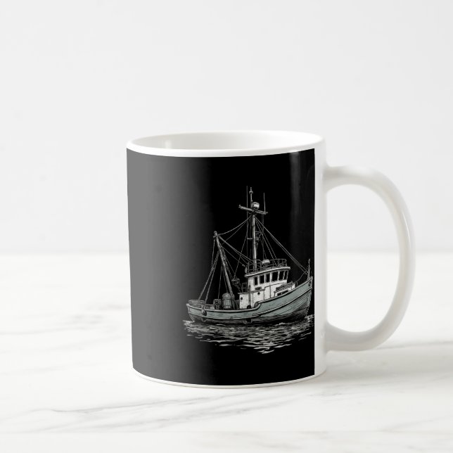 Vintage fiskebåt – maritim och nautisk  kaffemugg (Höger)
