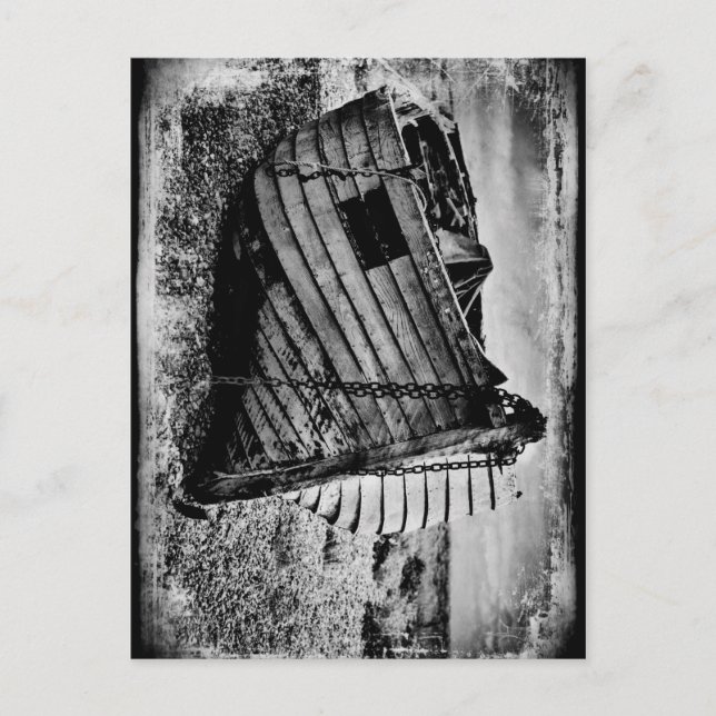 Vintage fiskebåt. vykort (Framsida)