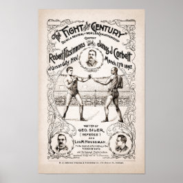 Vintage Fitzsimons mot Corbett Boxing Poster