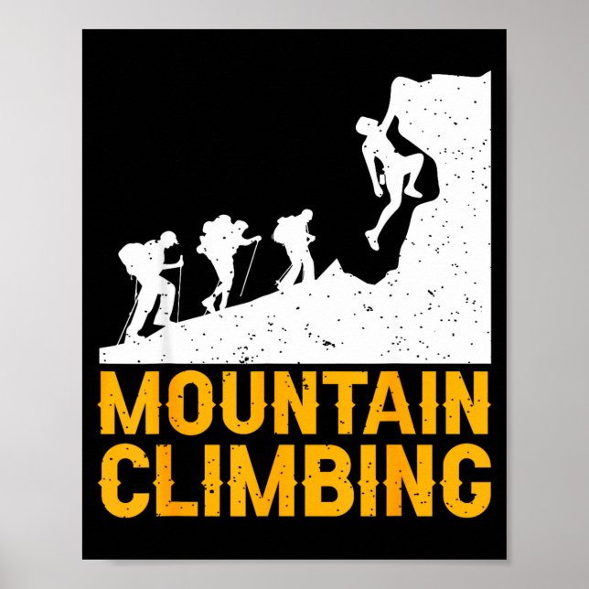 Vintage fjällklättring vandring backpacking poster (Framsidan)
