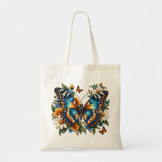 Vintage Fjäril Blommig Estetisk Handväskor Tygkasse