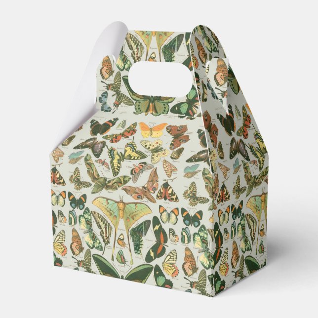 Vintage fjäril-mocka mönstertryck presentaskar (Framsidan Sidan)