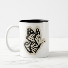 Vintage Fjäril Mugg | Svart Botanisk Insekt Kopp