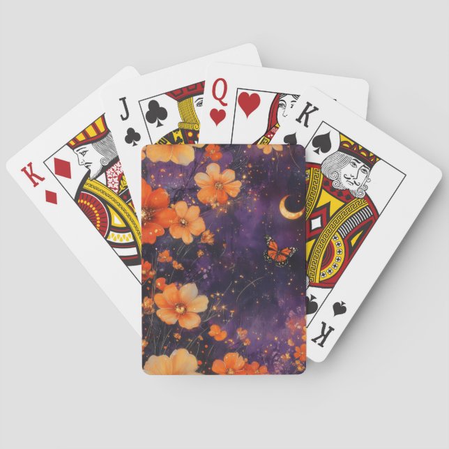 Vintage Fjäril Vildblomma (10) Casinokort (Baksidan)