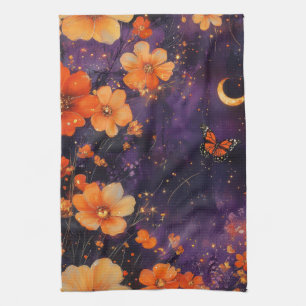 Vintage Fjäril Vildblomma (10) Kökshandduk