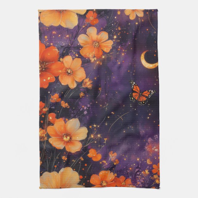 Vintage Fjäril Vildblomma (10) Kökshandduk (Vertikal)