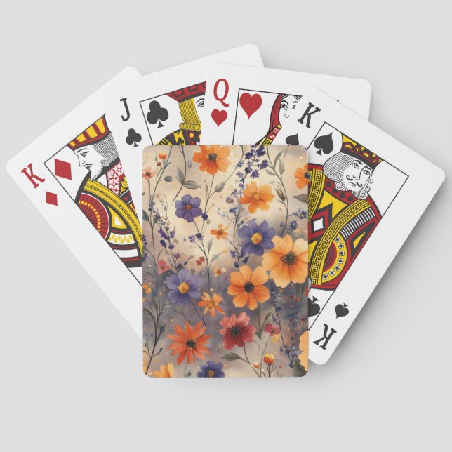 Vintage Fjäril Vildblomma (11) Casinokort (Baksidan)