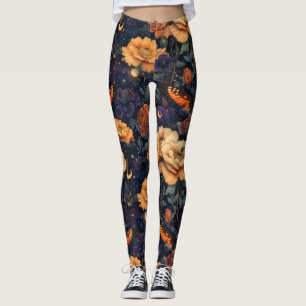Vintage Fjäril Vildblomma (11) Leggings