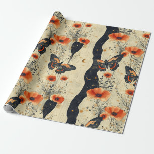 Vintage Fjäril Vildblomma (11) Presentpapper