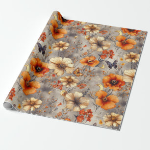Vintage Fjäril Vildblomma (1) Presentpapper