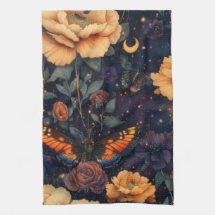 Vintage Fjäril Vildblomma (2) Kökshandduk